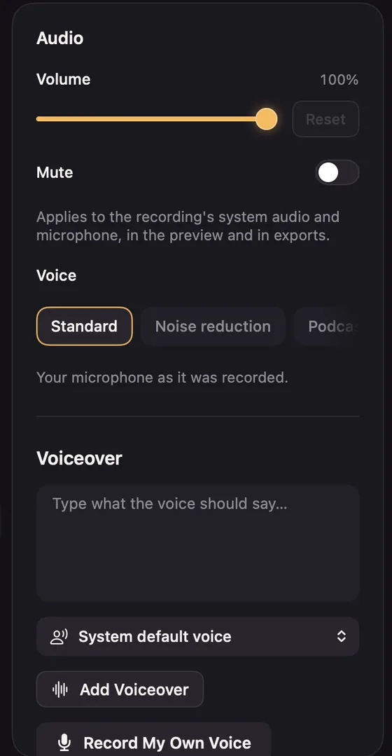 Audio settings