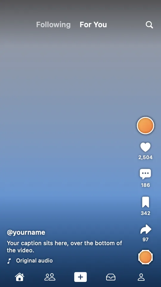 The TikTok reel guide over a vertical video